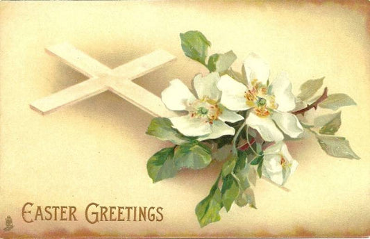 Tuck Easter White Flower Postcard Series 1799