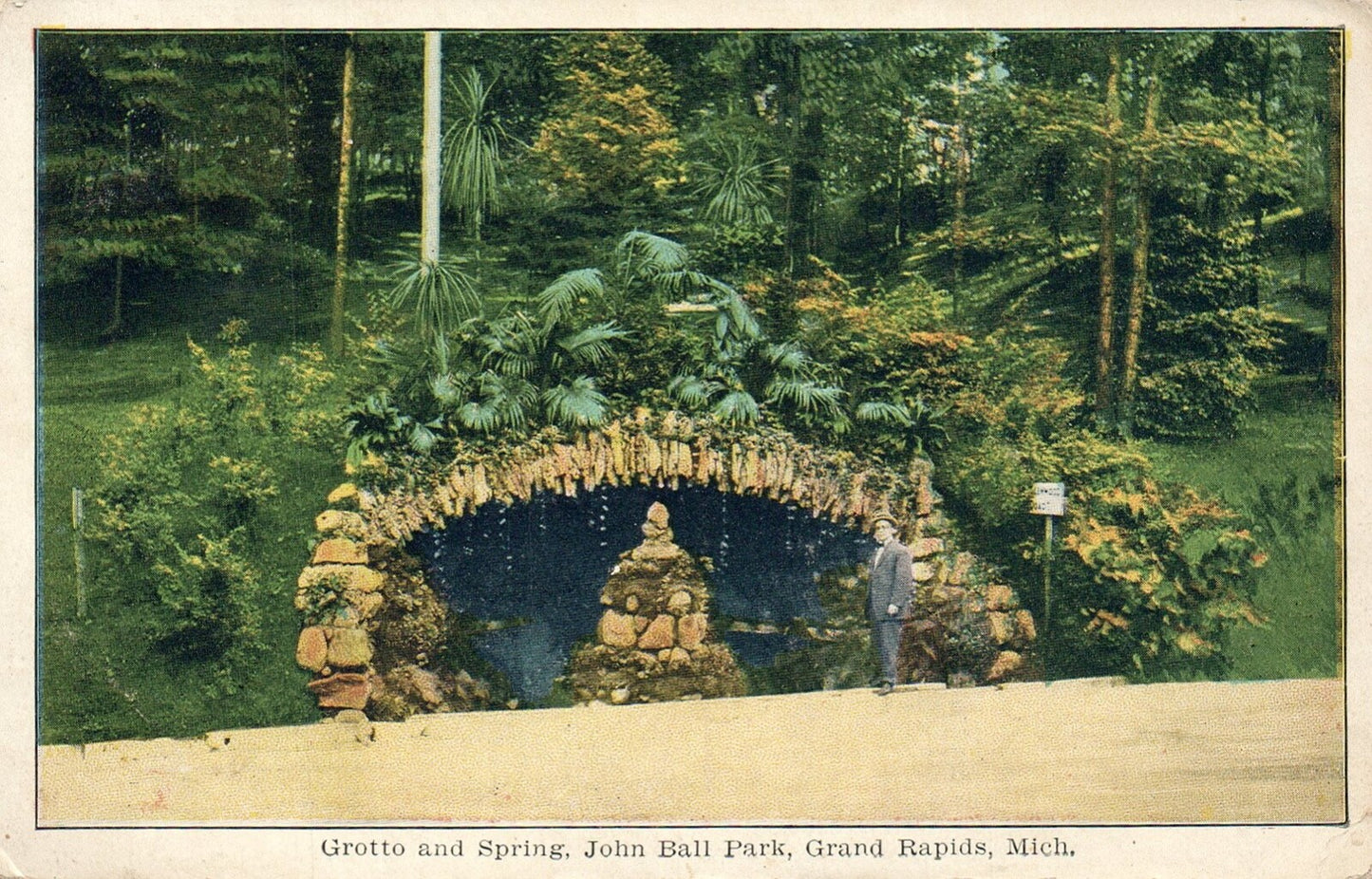 Grotto & Spring John Ball Park Grand Rapids MI MICH MICHIGAN Postcard