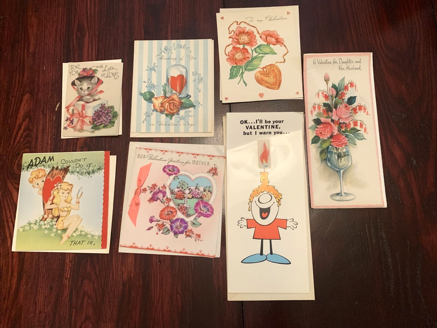 Lot of 7 Vintage Valentine's Day Greeting Cards