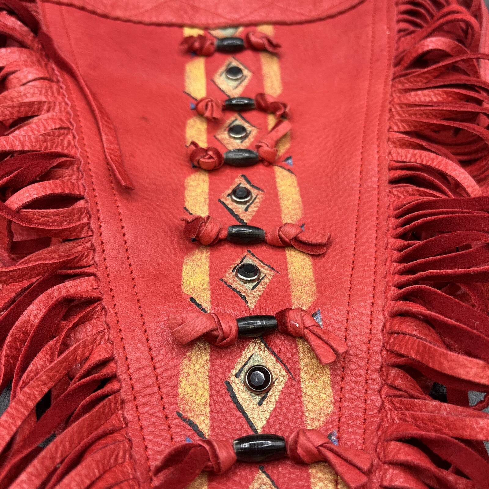 Vintage fringed Women's stylish Cross Body bag Natural leather. Handmade