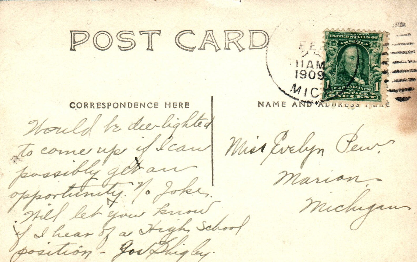 Main Street Webber & Co. Bankers in Lyons Mich Michigan MI Vintage Postcard