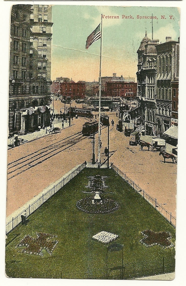 Veteran Park Horse & buggy Syracuse New York NY Postcard
