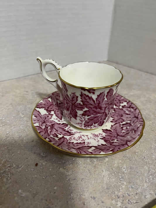 Red Leaf Demitasse Cup & Saucer Bone China, Coalport England