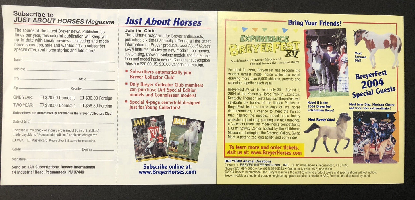 2004 Welcome to World of Breyer Catalog booklet pamphlet brochure horse statues