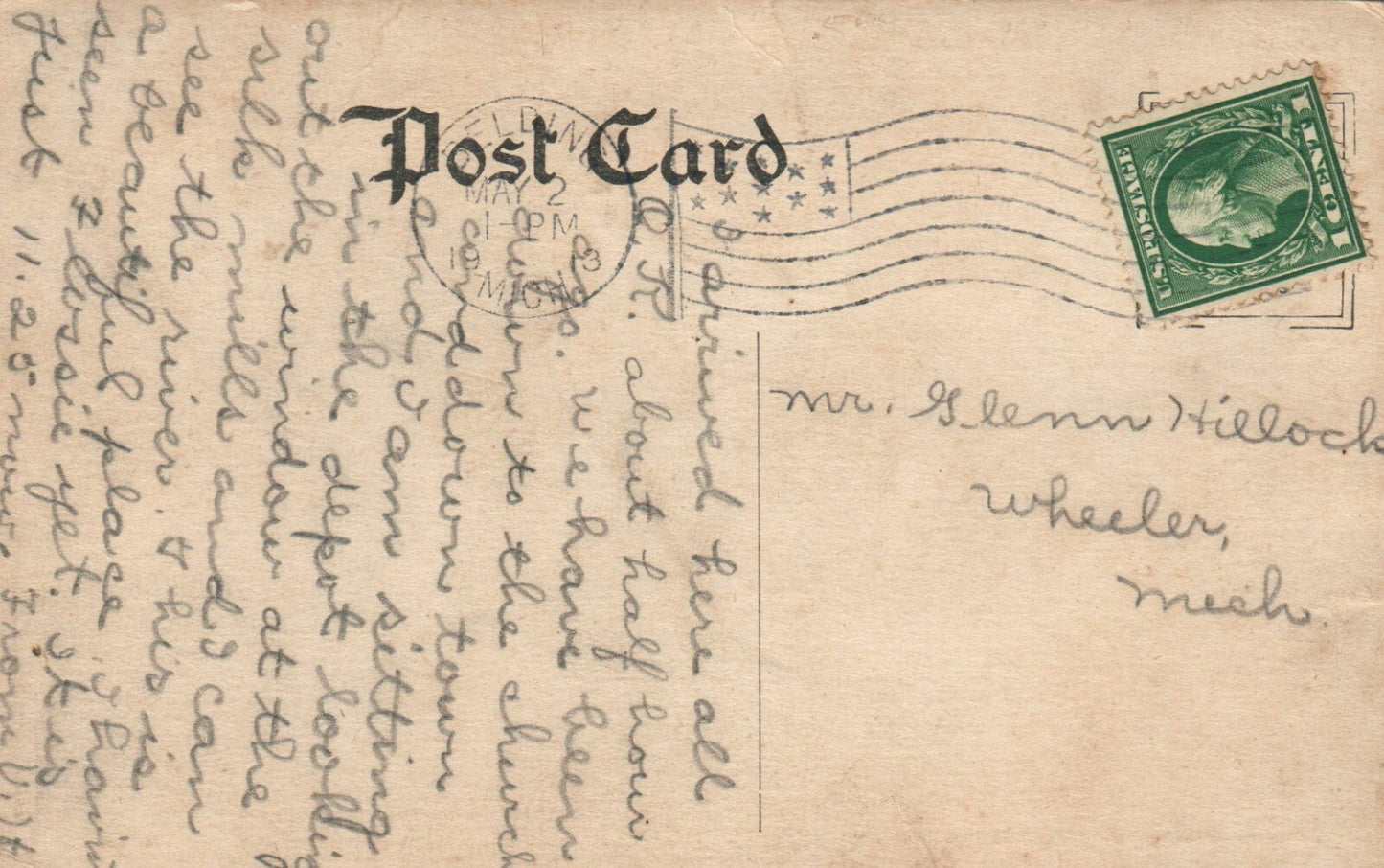 Depot & Belding Silk Mills in Belding Mi Mich Michigan Postcard