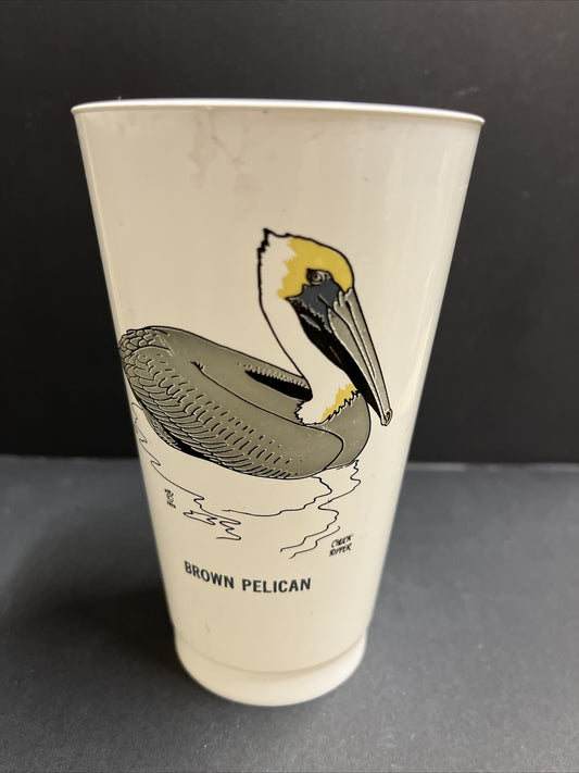 Vintage 1974 7/11 Plastic Slurpee Cup Save a Living Thing "Brown Pelican"