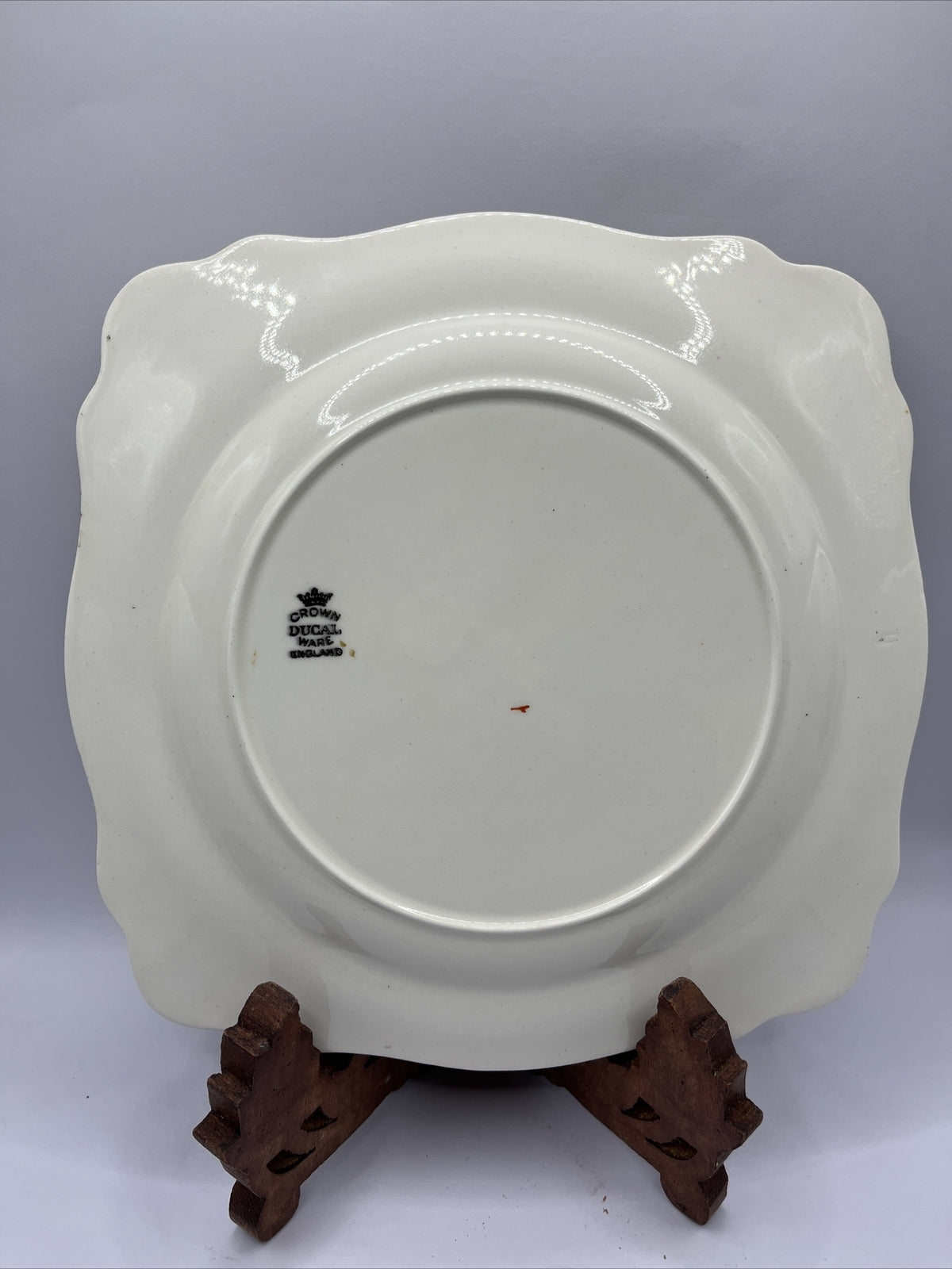 Crown Ducal Ware England Chintz Octagonal 8.5 " Plate Teal Flowers Gold Trim