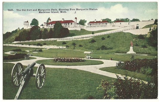 Early Mackinac Bay and Mackinaw Island MI Michigan  Postcard