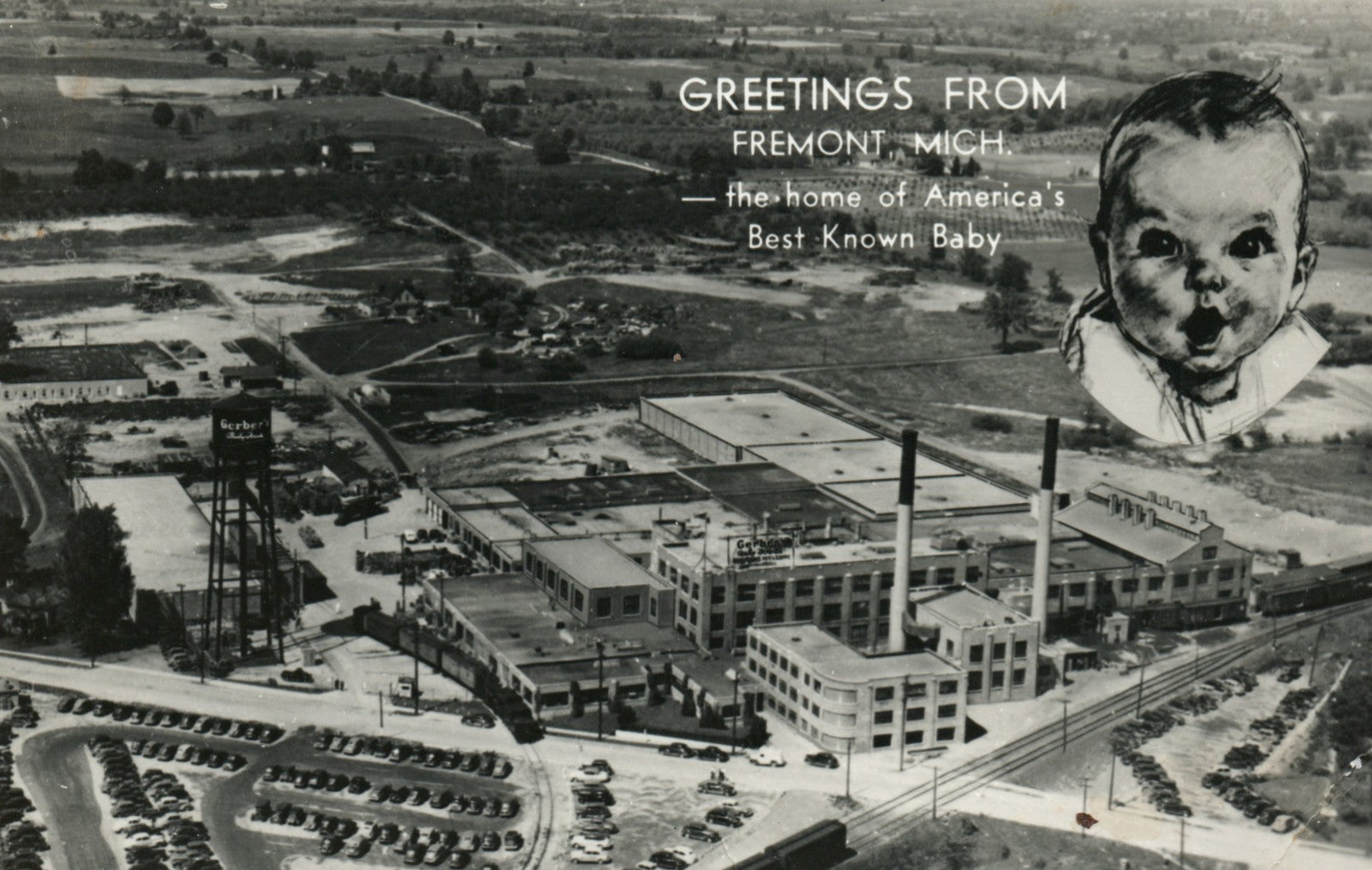 RPPC Real Photo Gerber Baby Fremont  MI Mich Michigan Postcard