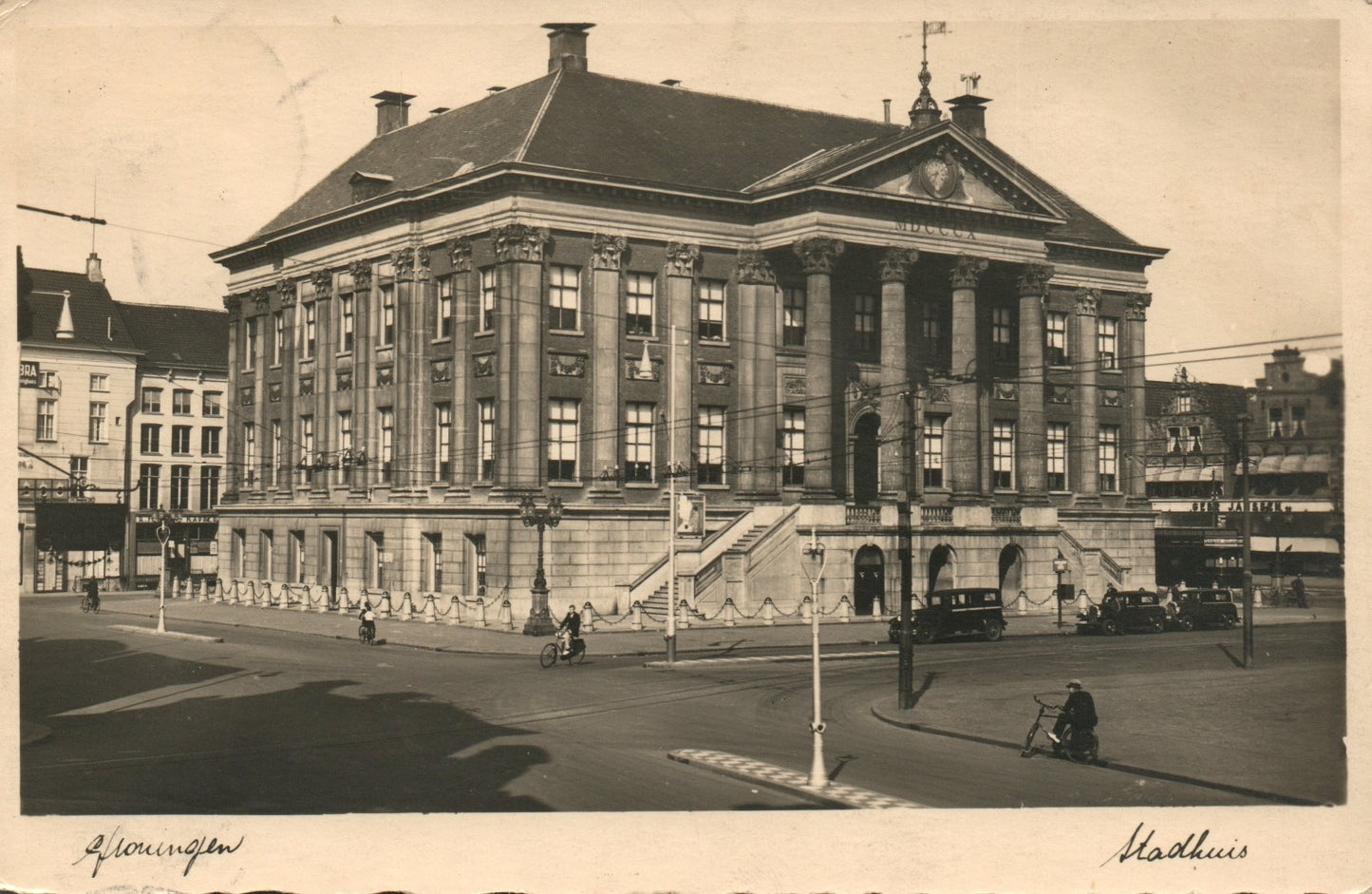 Real Photo 1938 Stadhuis Groningen Netherlands City Hall Postcard
