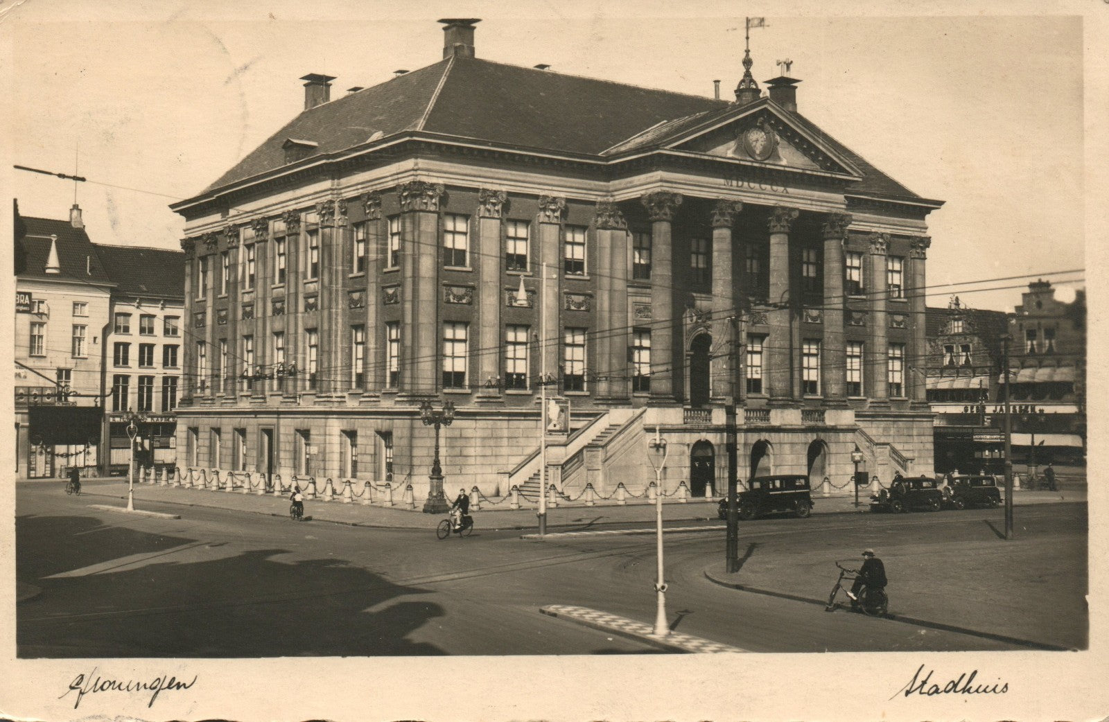 Real Photo 1938 Stadhuis Groningen Netherlands City Hall Postcard