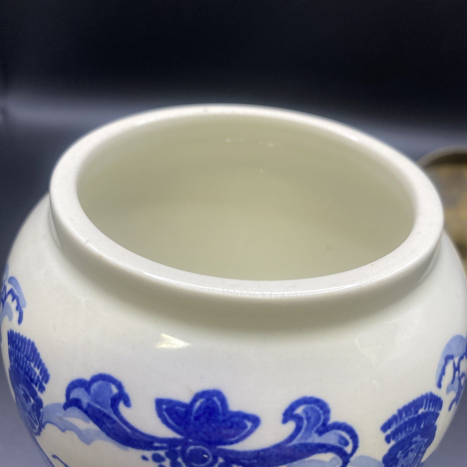 1900's ANTIQUE Little 5.25"  Dutch Delft Tobacco Jar GOEDEWAAGEN DELFTWARE LID