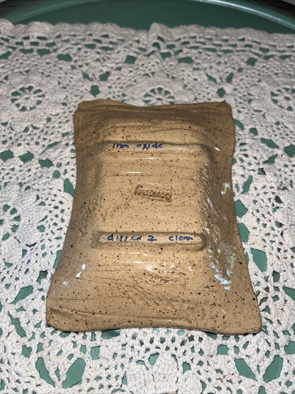 Studio Art Pottery Trinket Dish / Soap Dish  USA Made 5.25”