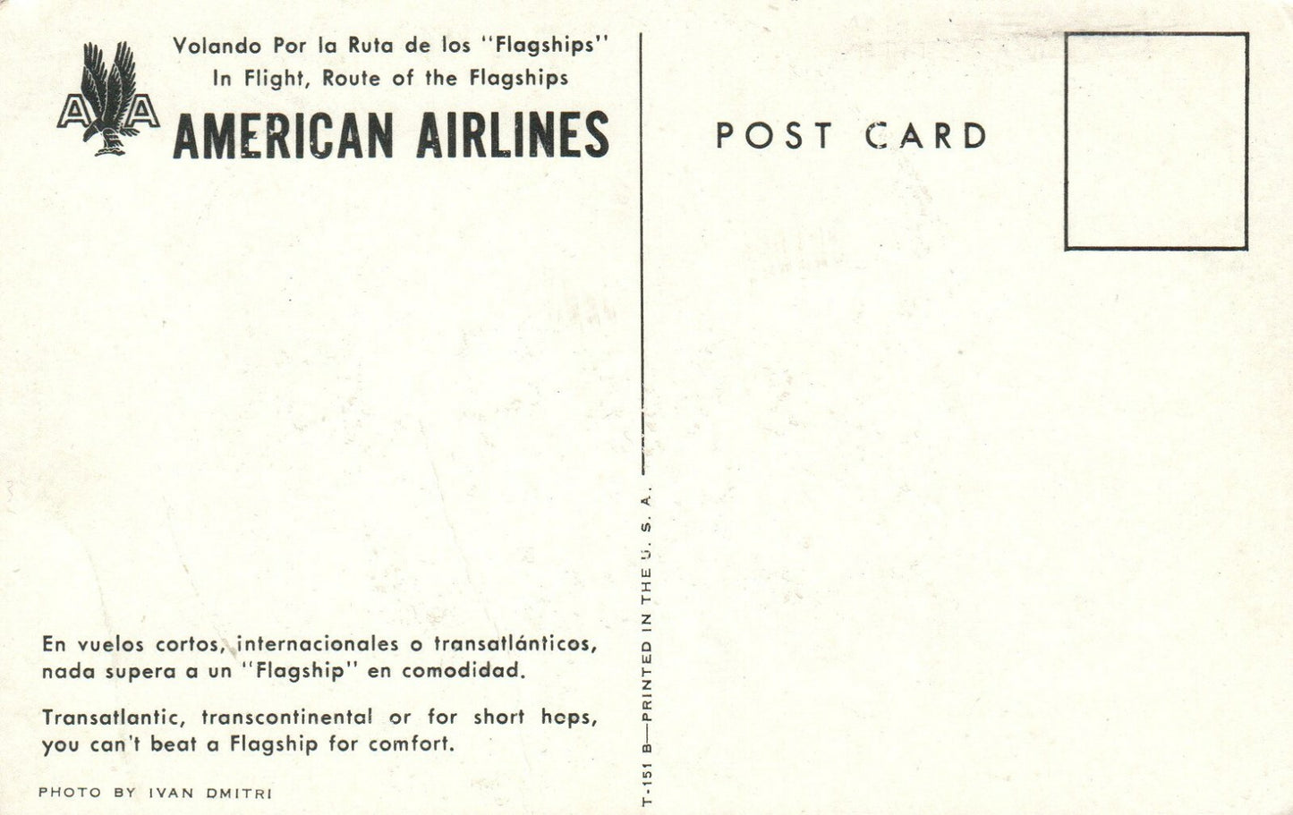 American Airlines T 151 Artist Signed Plane In Air Airplane Postcard