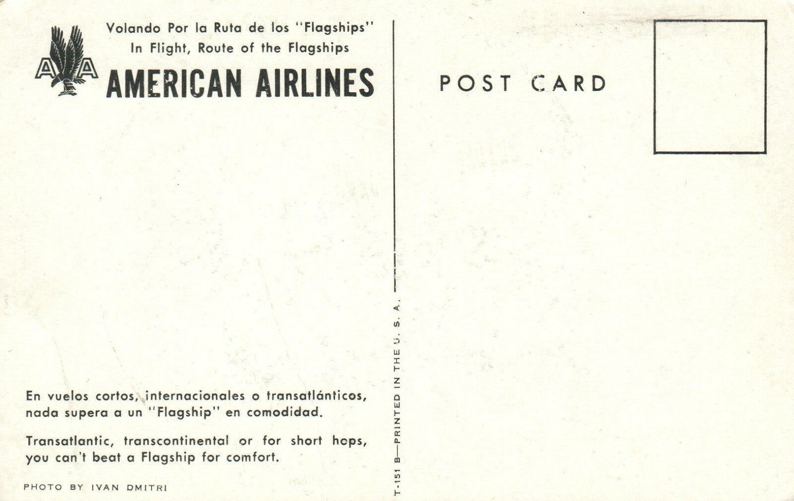 American Airlines T 151 Artist Signed Plane In Air Airplane Postcard