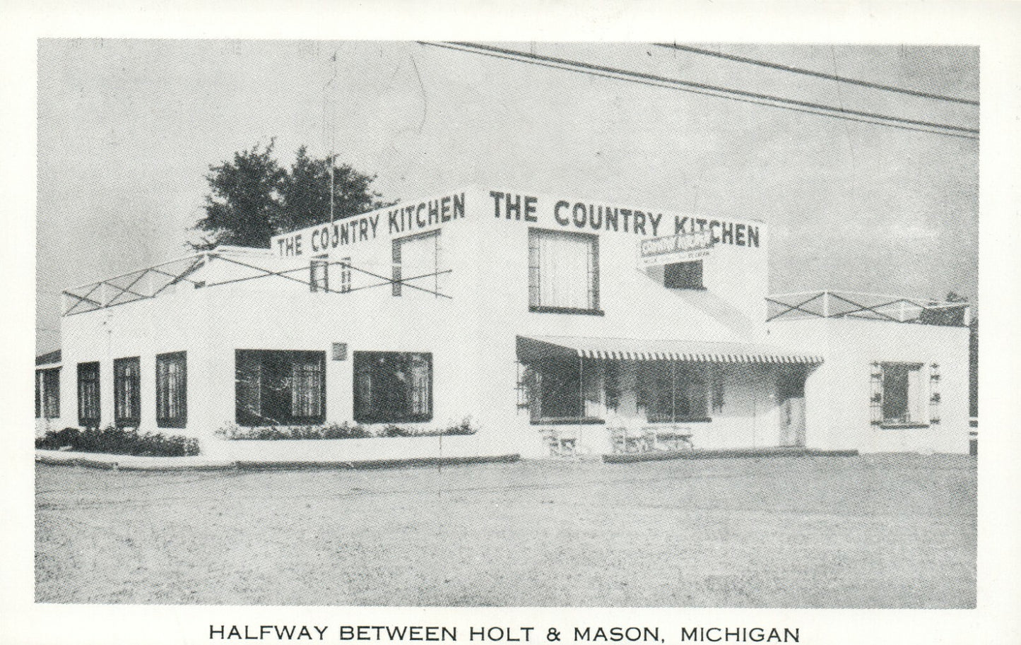 The Country Kitchen Halfway between Holt & Mason Restaurant MI Michigan Postcard