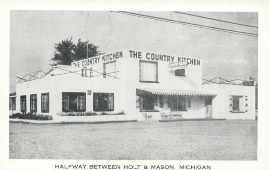 The Country Kitchen Halfway between Holt & Mason Restaurant MI Michigan Postcard