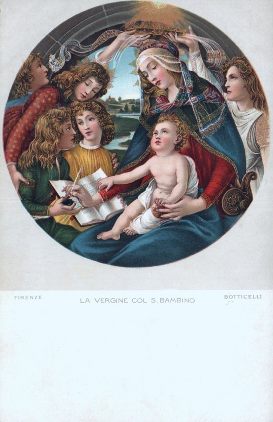 Botticelli's The Virgin With the Saint Child Artwork Religious Postcard