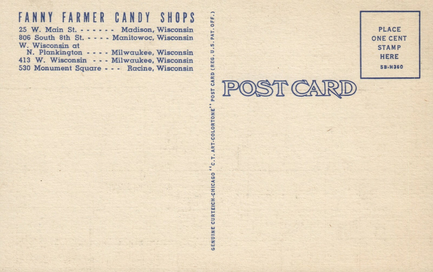 Tourist Spots Capitol Milwaukee River Lake Michigan WIS Wisconsin Postcard