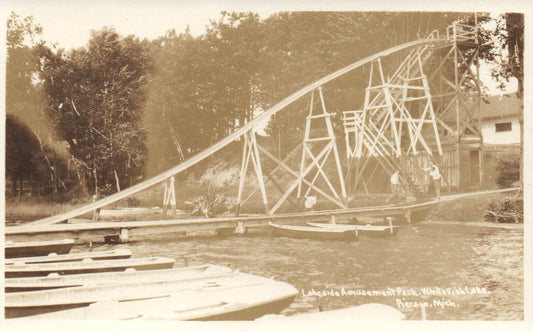 Lakeside Amusement Park Whitefish Lake Pierson MI Michigan Mich Postcard