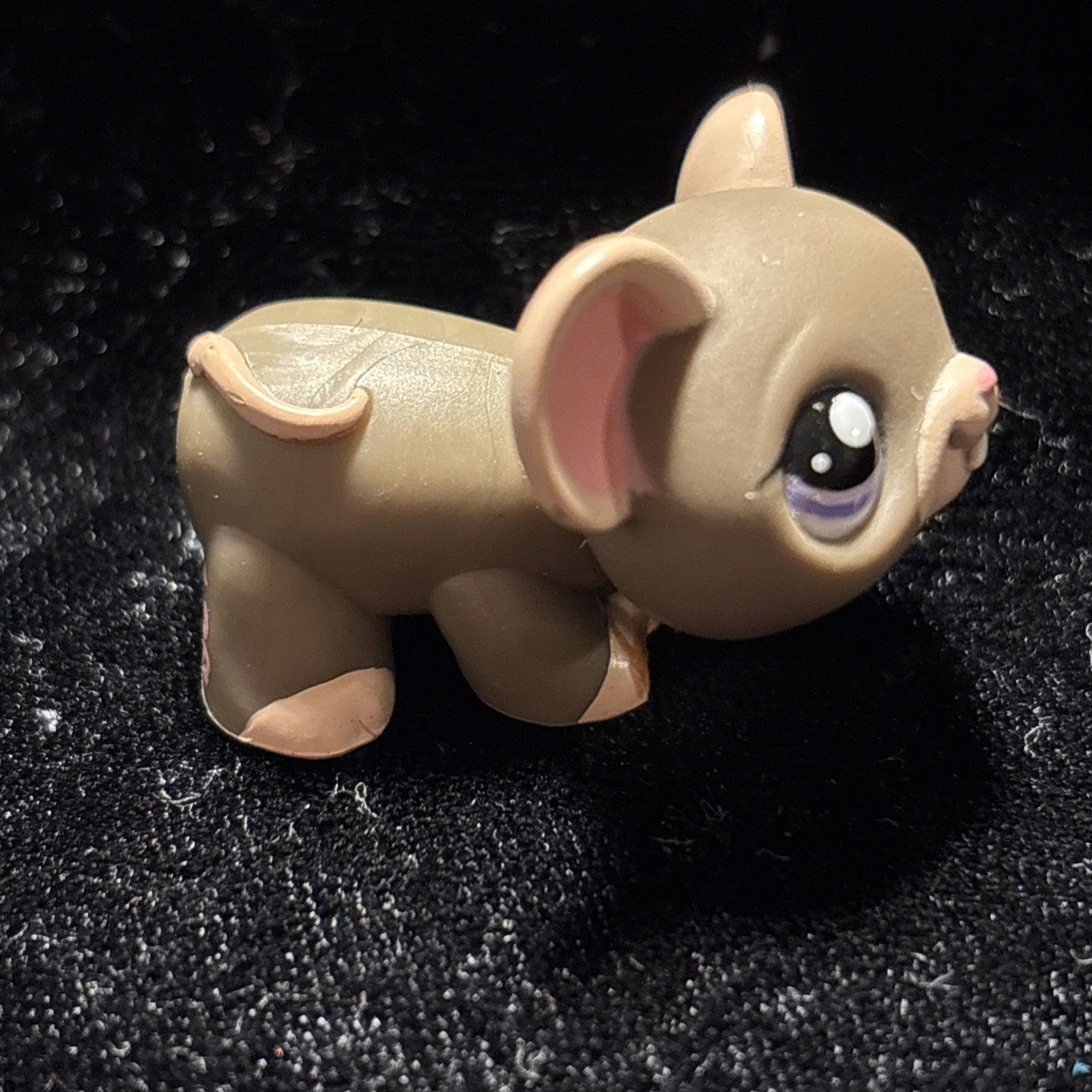 Littlest Pet Shop LPS Grey Mouse Pink Ears & Tail & Purple Eyes #1808