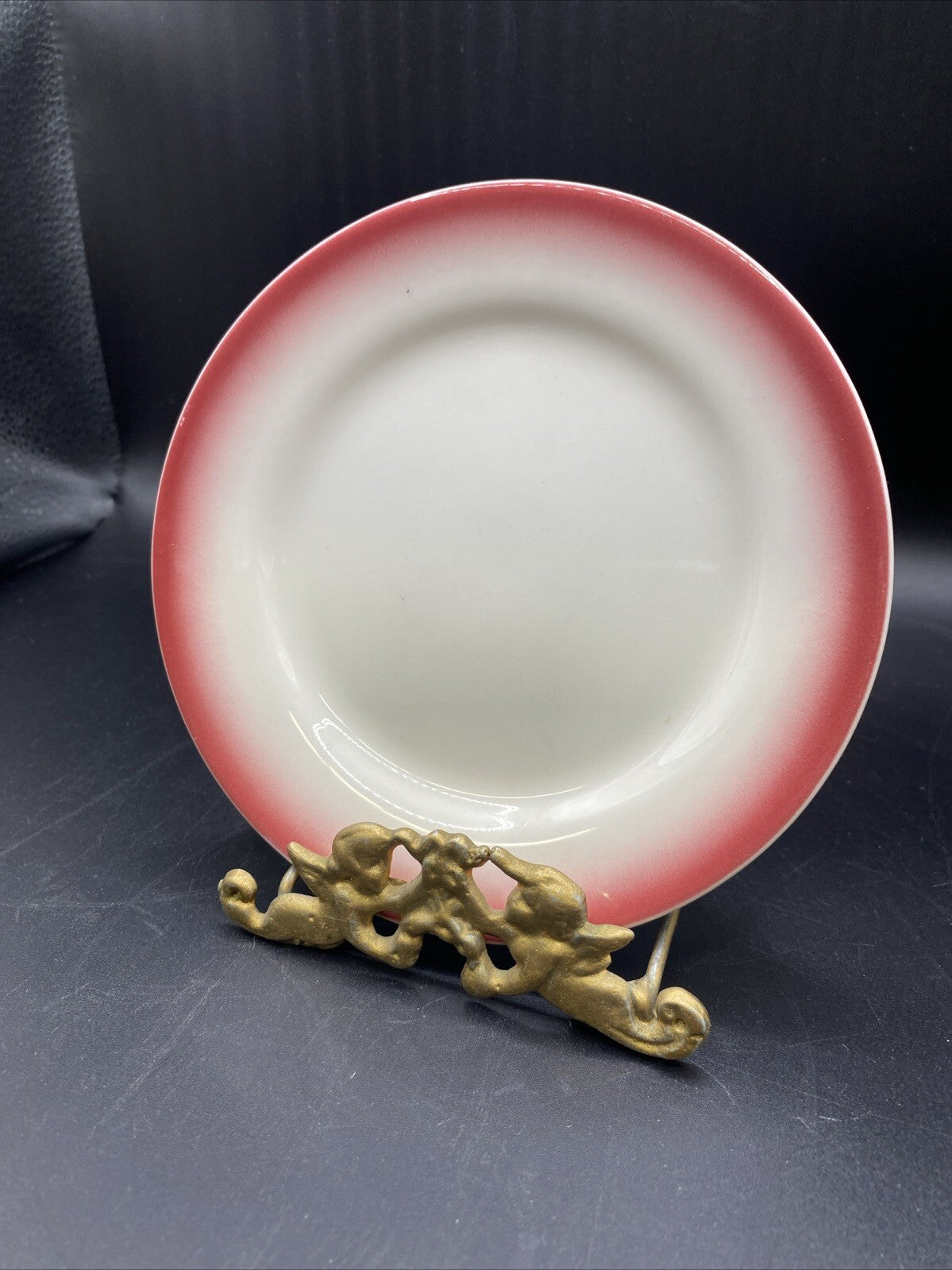 5.5" Vintage Homer Laughlin Small red rim Bread Plate