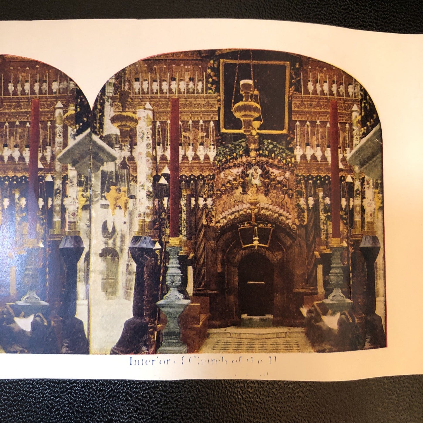 RARE Stereoview Paper Cards Building Interiors Church Palace (?) Lot of 3