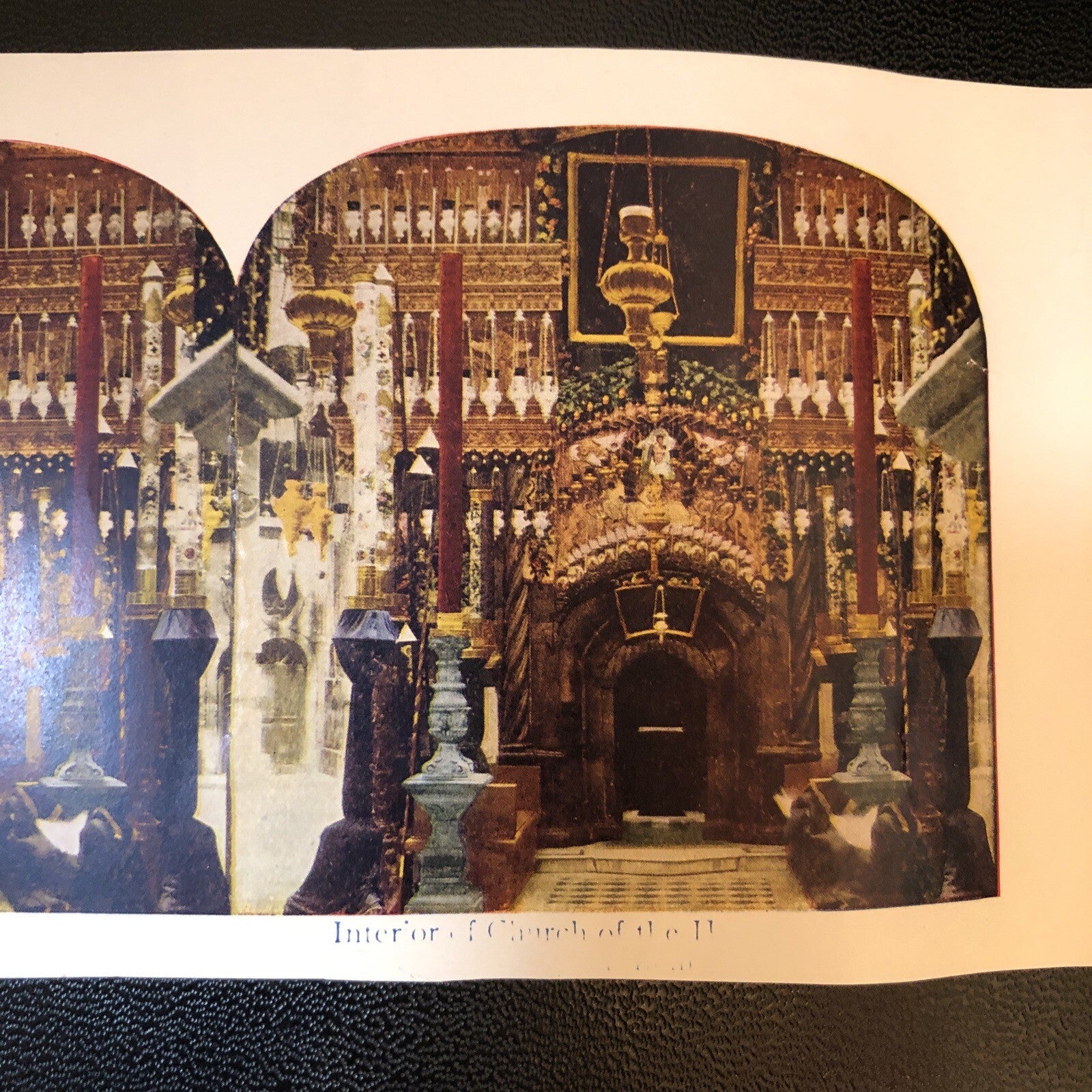 RARE Stereoview Paper Cards Building Interiors Church Palace (?) Lot of 3