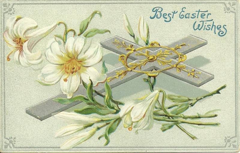 Tuck White Lily Easter Postcard Series 2666