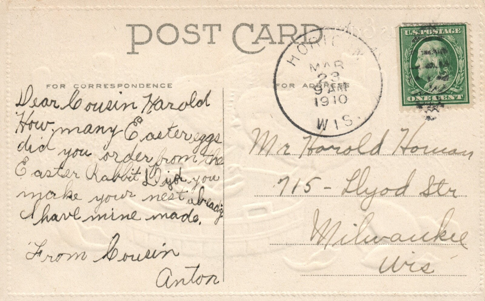 Gold Metallic Cracked Egg Chicks Looking Over Water Bucket Easter Postcard