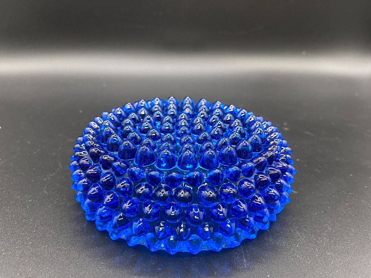 Fenton Cobalt Blue Hobnail Salt Cellar Votive Tea Lite Candle Holder 3.75" Round