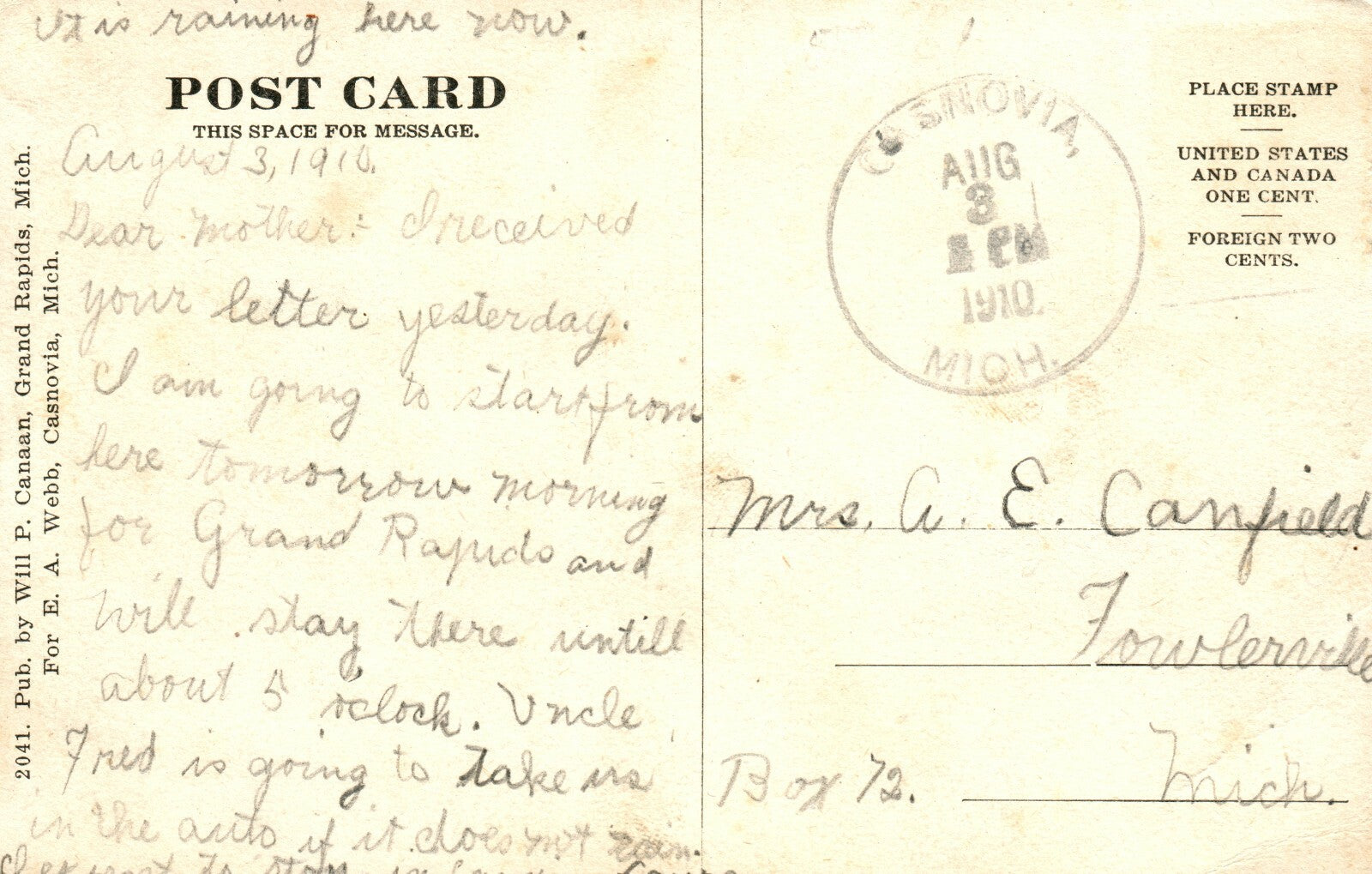 Main Street Casnovia Mich Michigan MI