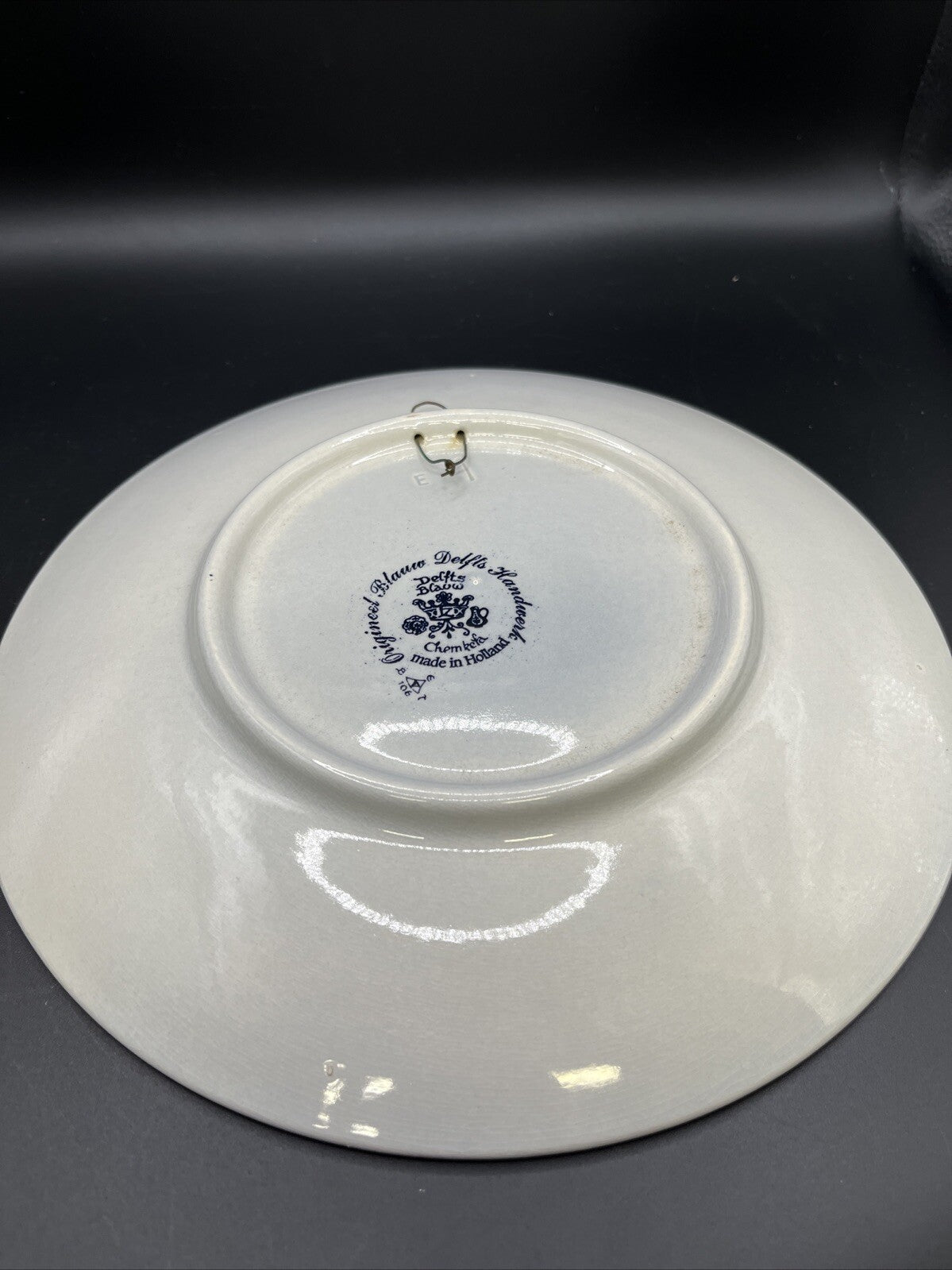 Delft Dutch Blauw Blue and White Floral Plate Signed Hand PaintedMade in Holland