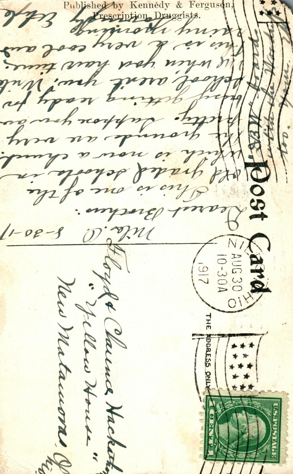 1917 Central School Niles  Ohio  OH postcard