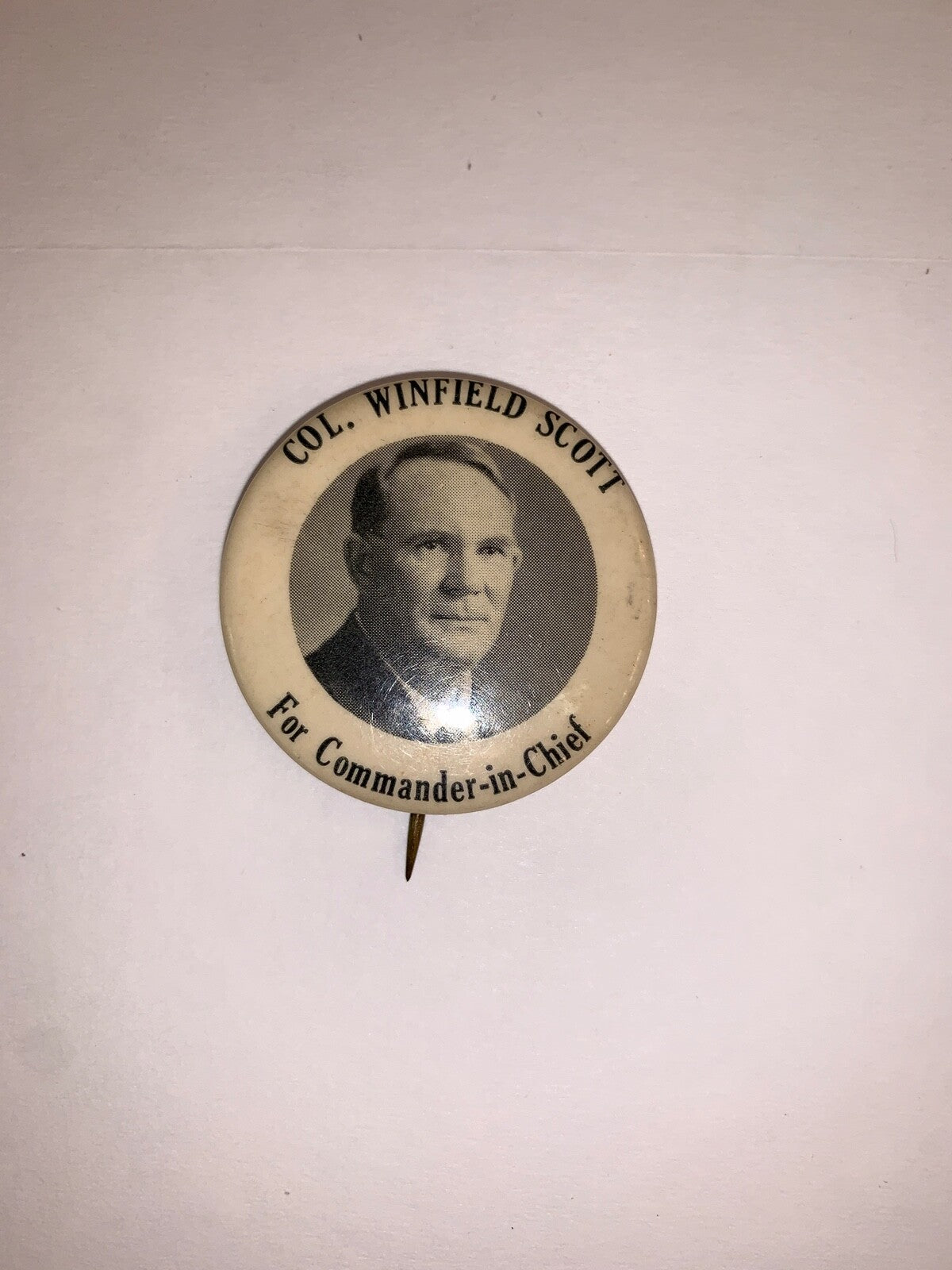 Vintage Col. Winfield Scott For Commander-in-Chief 1.5" Pinback