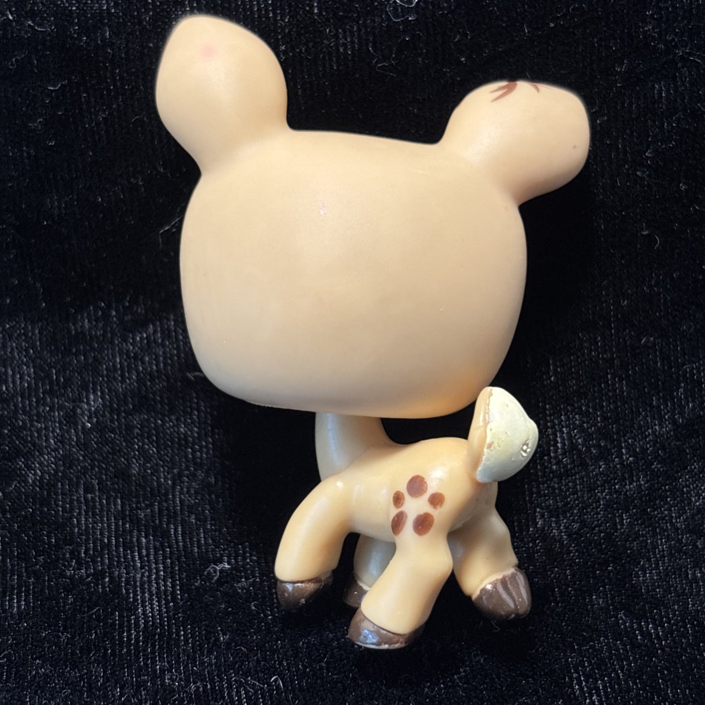 Littlest Pet Shop LPS Brown Fawn Deer with Green Eyes and Swirls on Head # 1620