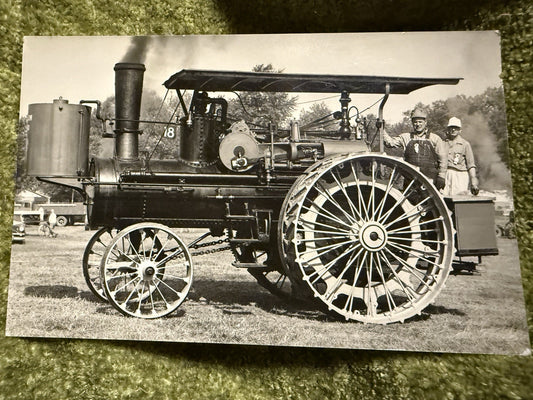 RPPC Real Photo Baker Steam Engine Postcard OLD TRACTOR