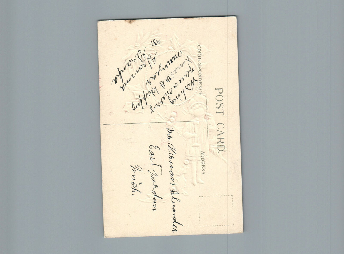 Nash Christmas Girl on candlestick telephone Postcard  C-65