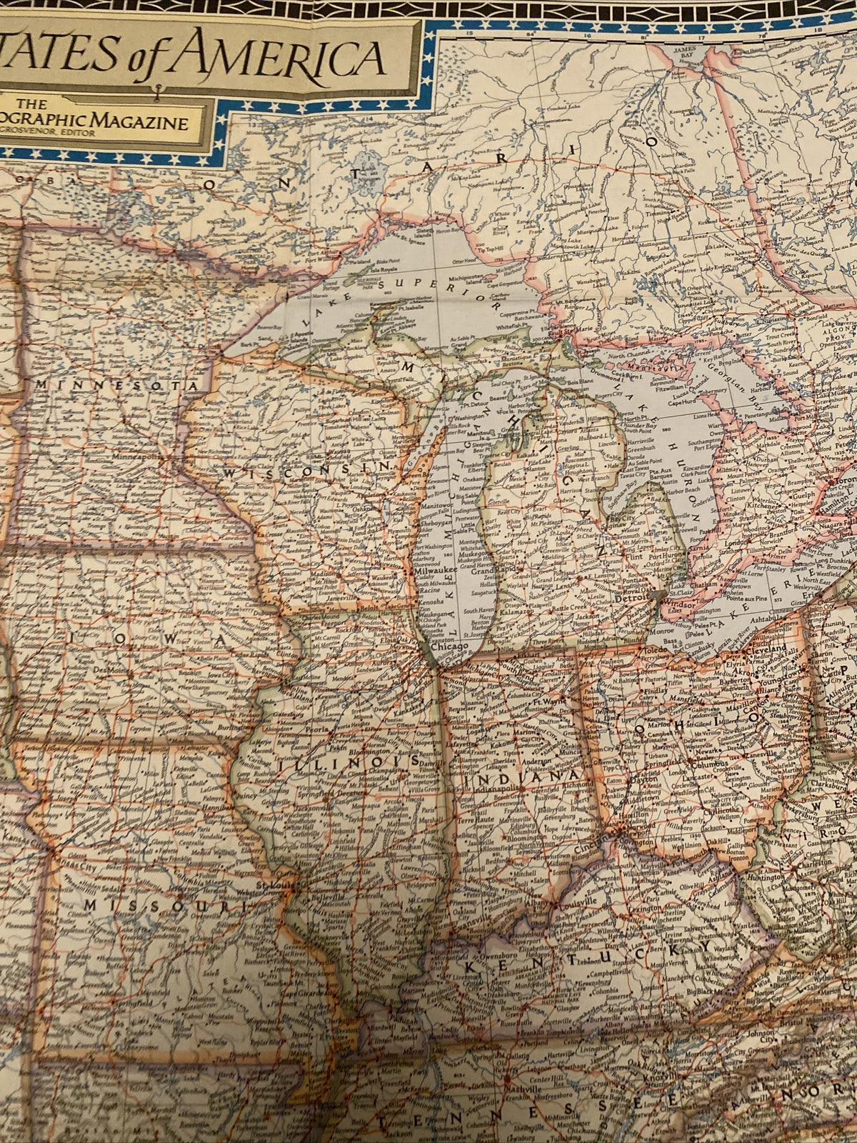 Vintage June 1951 National Geographic Map 41" x 26" 