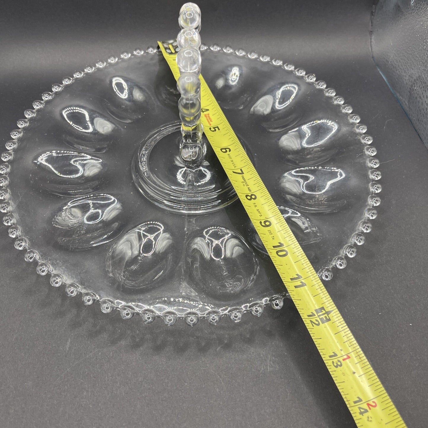 VINTAGE IMPERIAL GLASS 400 154 "CANDLEWICK" 11 1/2" DEVILED EGG SERVER - NICE !
