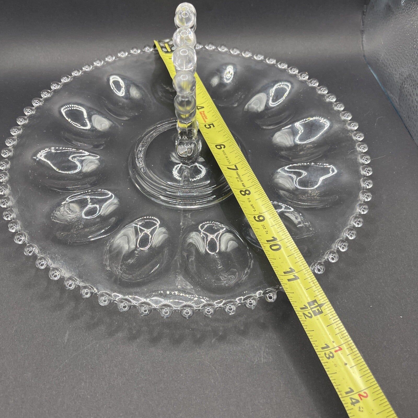 VINTAGE IMPERIAL GLASS 400 154 "CANDLEWICK" 11 1/2" DEVILED EGG SERVER - NICE !