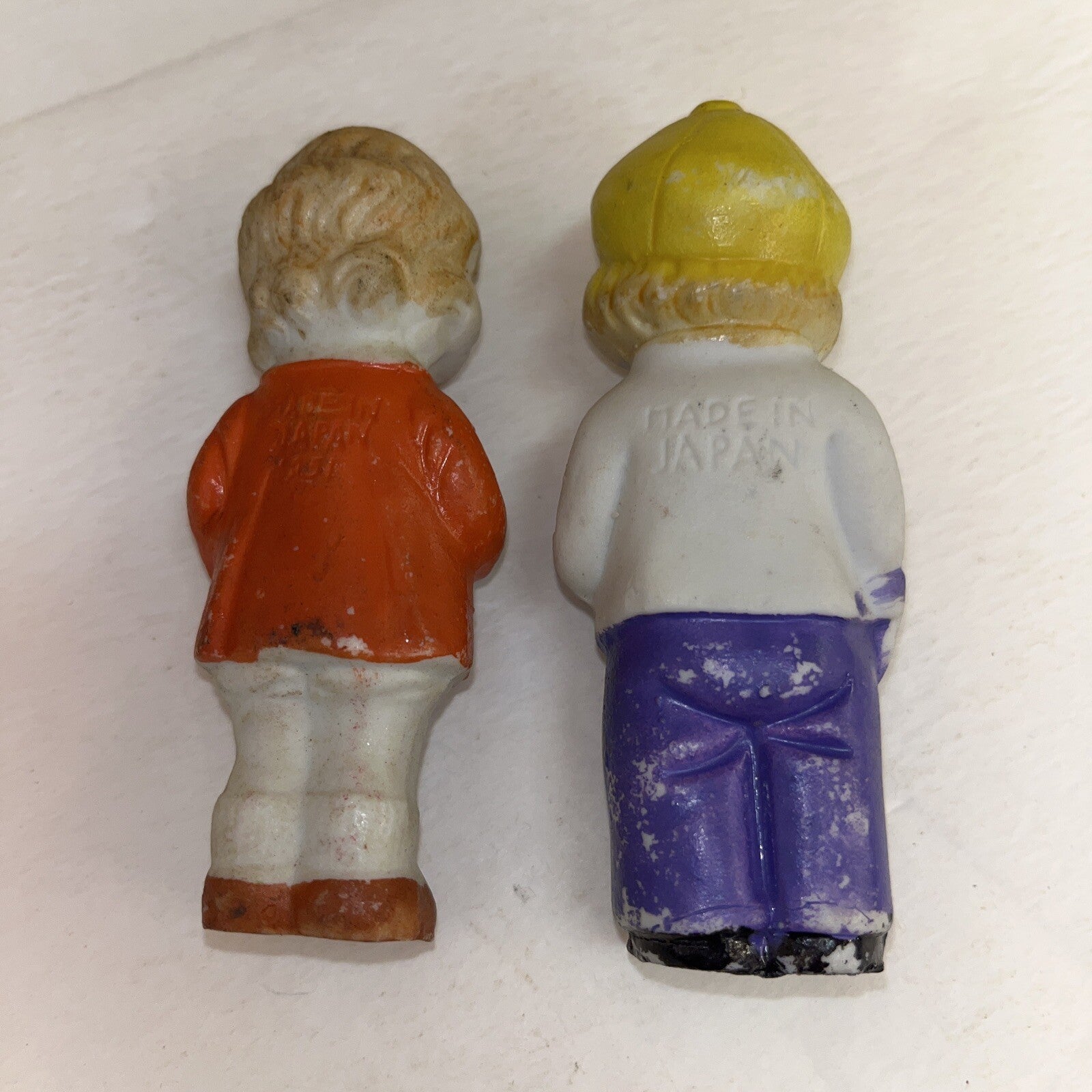 Vintage Japanese Figurines Bisque Lot of 2 Miniatures Boy And girl