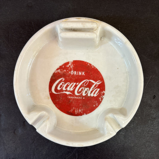 Art Deco Drink Coca Cola Porcelain Ash Tray 5" diameter