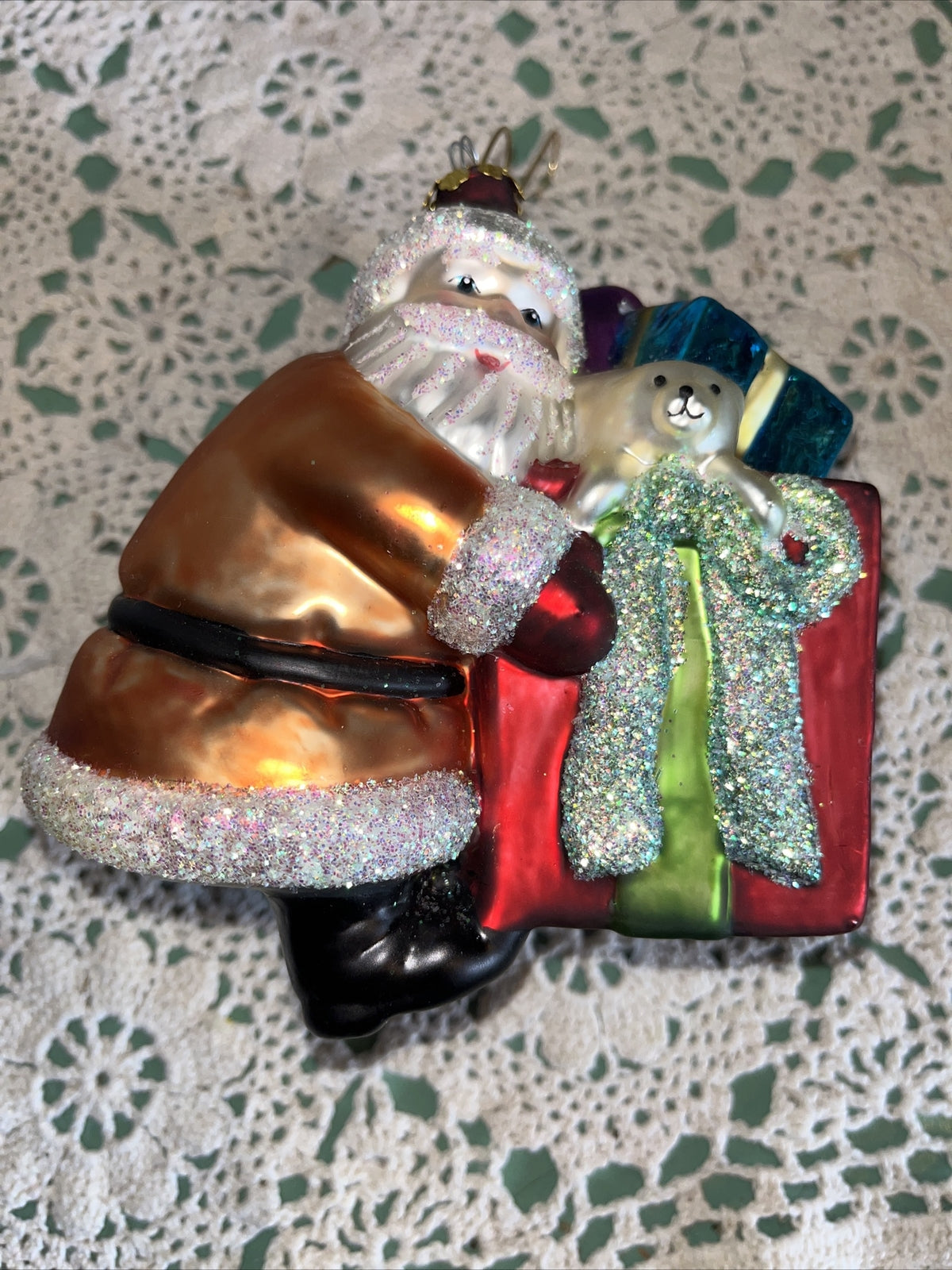 Vintage Santa Mercury Glass Christmas Ornament
