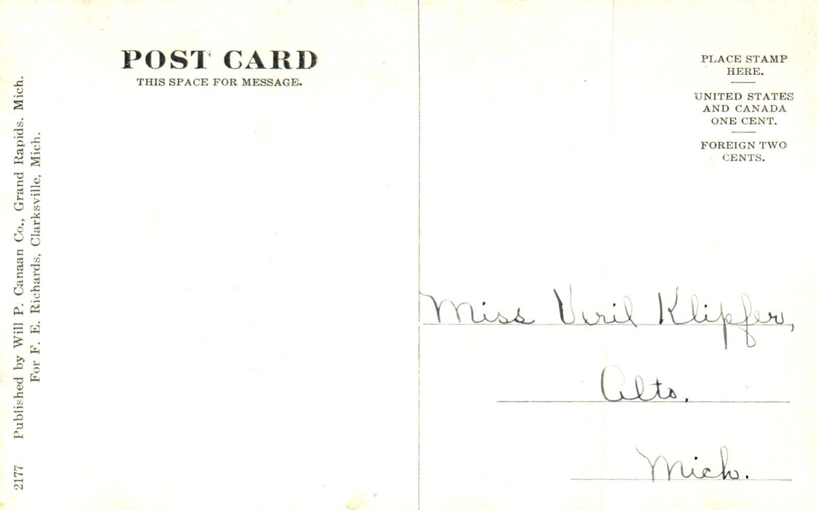 Clarksville Main Street Clarksville MI Michigan Vintage Postcard