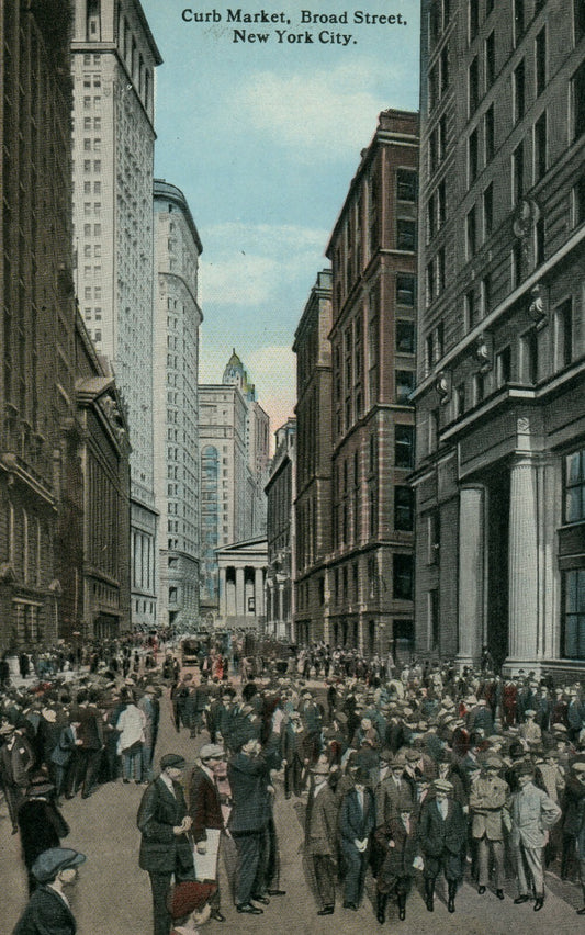 Curb Market Broad Street Street View  New York City NYC NY Postcard