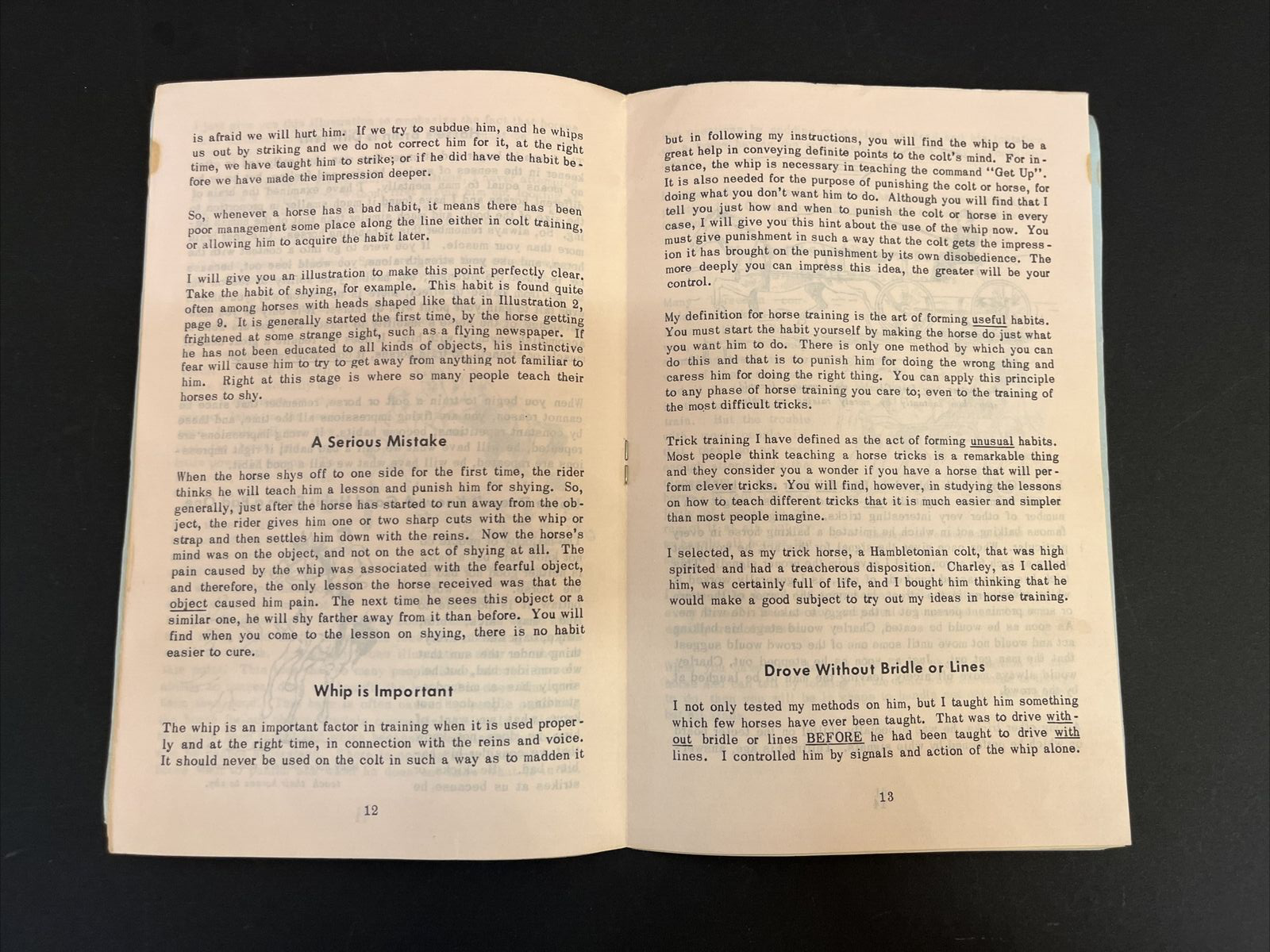 Vintage "How to Break and Train Horses and Ponies" Booklet Jesse Beery