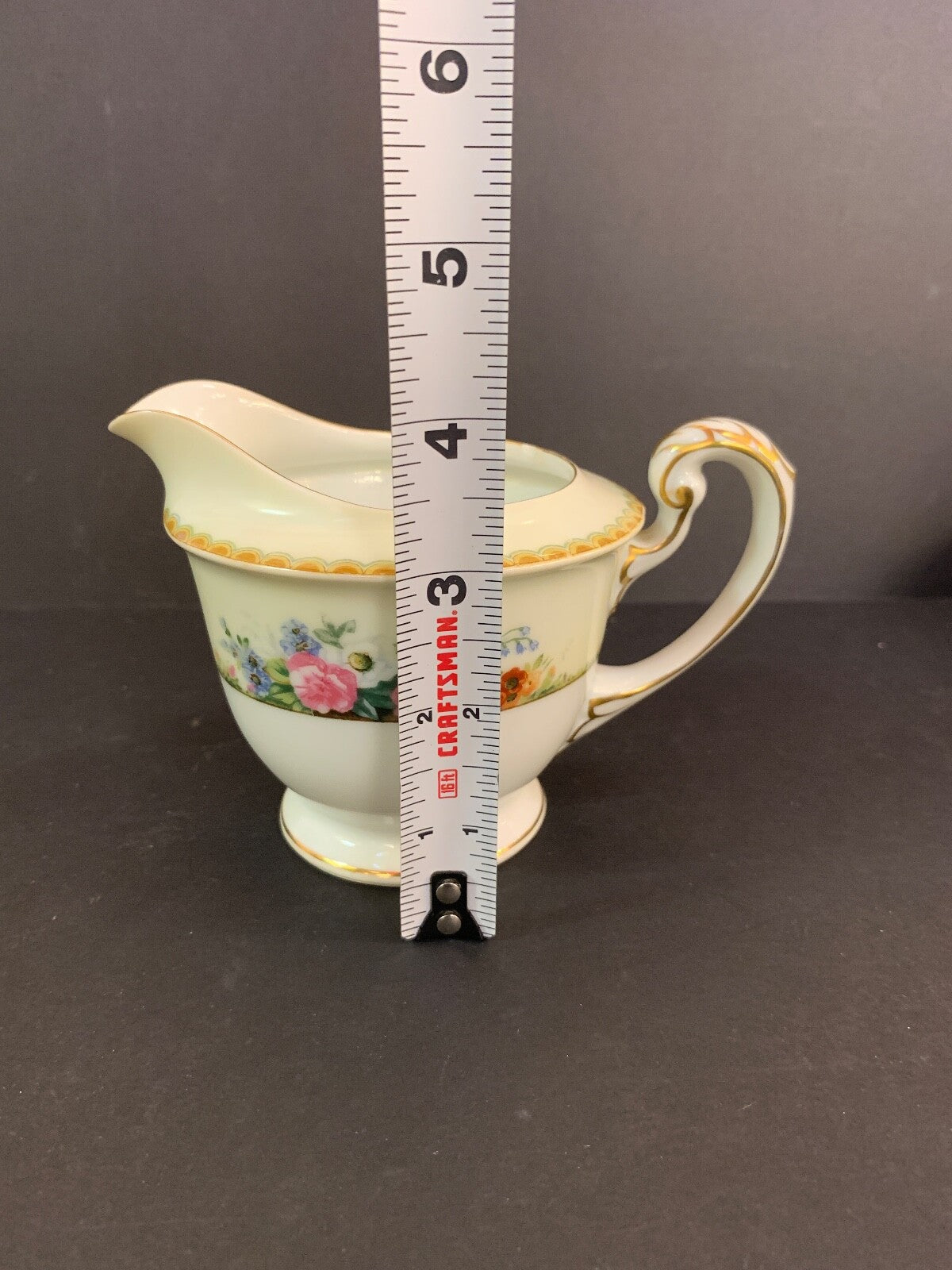 Vivienne Made in Japan Vintage Floral and Gold Pattern Cream & Sugar