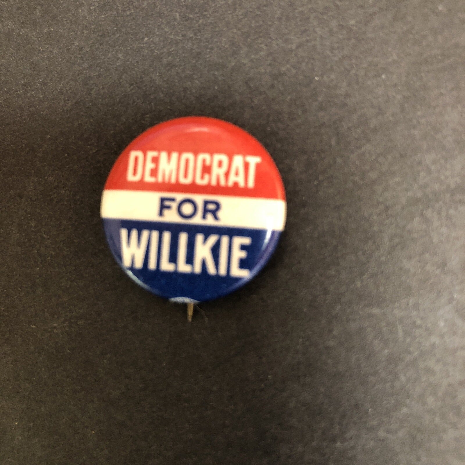 Democrat for Willkie Litho 7/8"  Political Pin