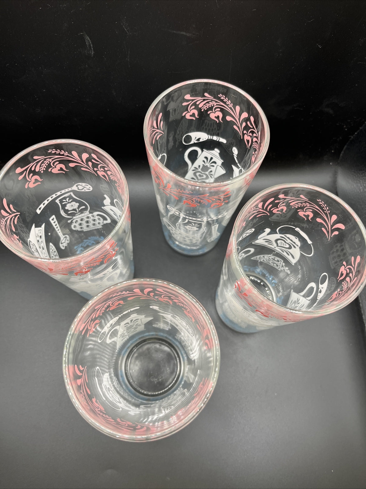 Vintage mid century glasses kitchen theme Set Of 4